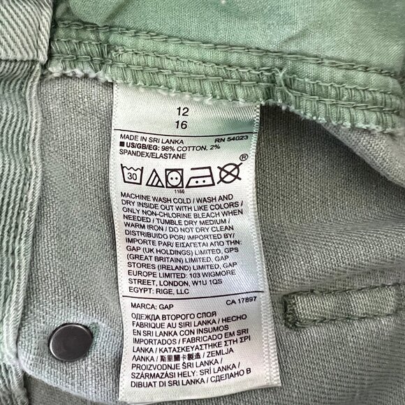 Gap High Rise Button Fly Wide-leg Crop Pants, Ashbury Green, Size 12, EUC - Picture 10 of 14